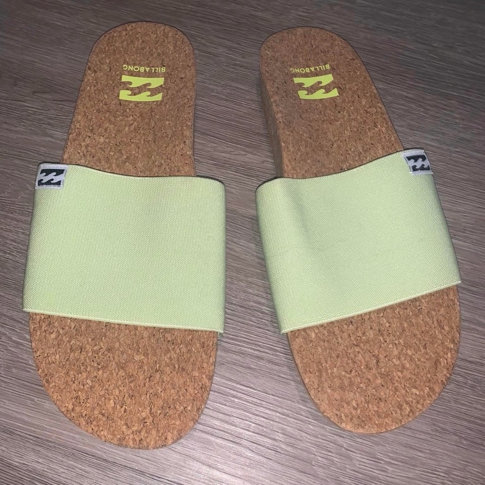 Billabong Cork Slide Sandals with Mint Strap